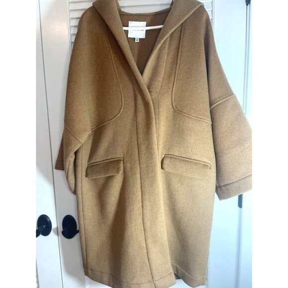 Gibson Latimer Jackets & Blazers - Gibson Latimer Buttoned Wool Brown Hooded Bell Sleeve Coat Women's Sz M